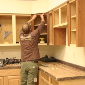 Cabinet Refacing with 1/8 Plywood - Installing Top Rail